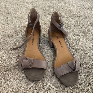 Gray suede heels! Worn once!